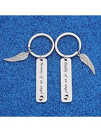 WUSUANED - Llavero conmemorativo para bebé con texto en inglés "Mommy Daddy of an Angel Miscarriage"