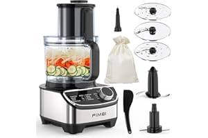 FIMEI Food Processor - Food Processors Best Rated 2023, Versatile Blades for Slicing, Shredding, Chopping - Blender & Food Processor Combo, Large Caliber, 12-Cup 600W