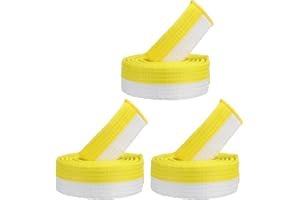 PATIKIL Taekwondo Colored Ranking Belt, 3 Pack 1.6" x6Ft 1.8M Polyester Martial Arts Judo Karate Belts for Coach Teaching Pra