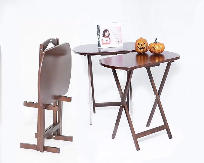 Rustic Farmhouse Set of 4 Large Tv Trays Snack Eating