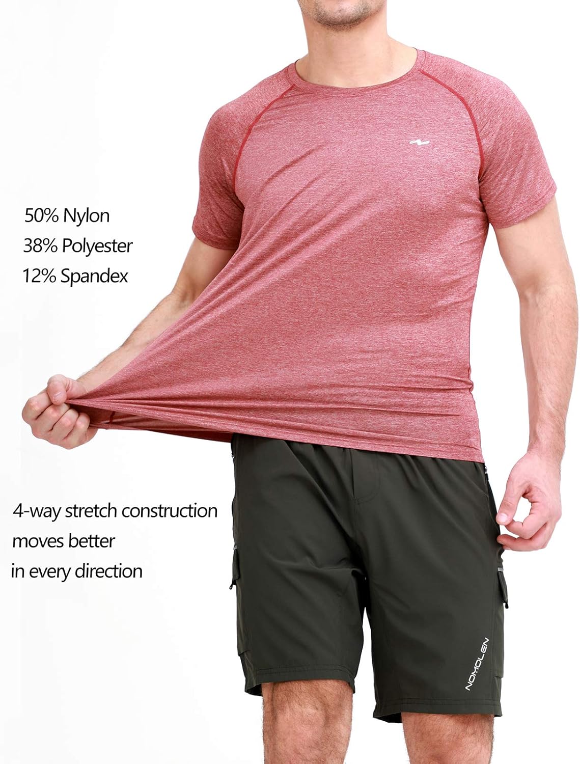 Nomolen Men's Dry Fit T-Shirts Raglan Athletic Short Sleeve T-Shirt Cooling Performance Workout Running Gym at  Men’s Clothing store
