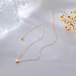 WFYOU Gold Heart Necklace for Women Dainty Tiny 14k