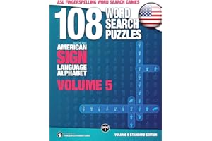 108 Word Search Puzzles with The American Sign Language Alphabet: Vol 5 Standard: Volume 5 Standard Edition