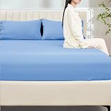 My home store 100% Egyptian Cotton Fitted Sheet 300TC King Light Blue view 2