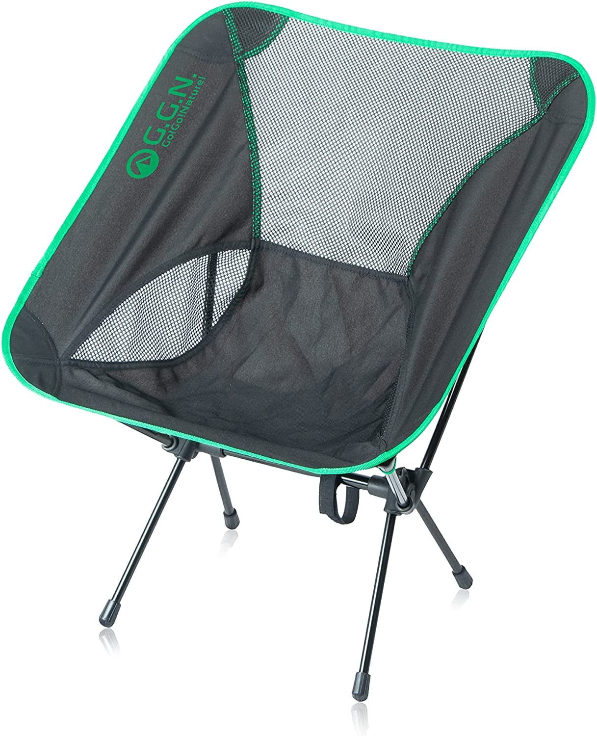Go! Go! Nature! - Folding Camping Chair, 56 x 61 x 63 cm, Black & Green