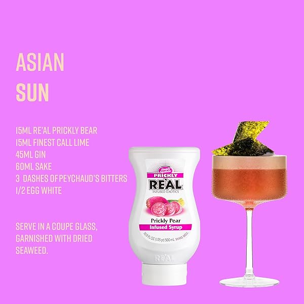 PRICKLY PEAR REÀL INFUSED EXOTICS, PRICKLY PEAR PUREE INFUSED SYRUP, 16.9 FL OZ SQUEEZABLE BOTTLE