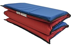 KinderMat, EnduroMat, Durable Kids Rest Mat, Reinforced Vinyl, 1 or 2 Inches Thick, 48 x 24 Inches, Black Binding, Red/Blue