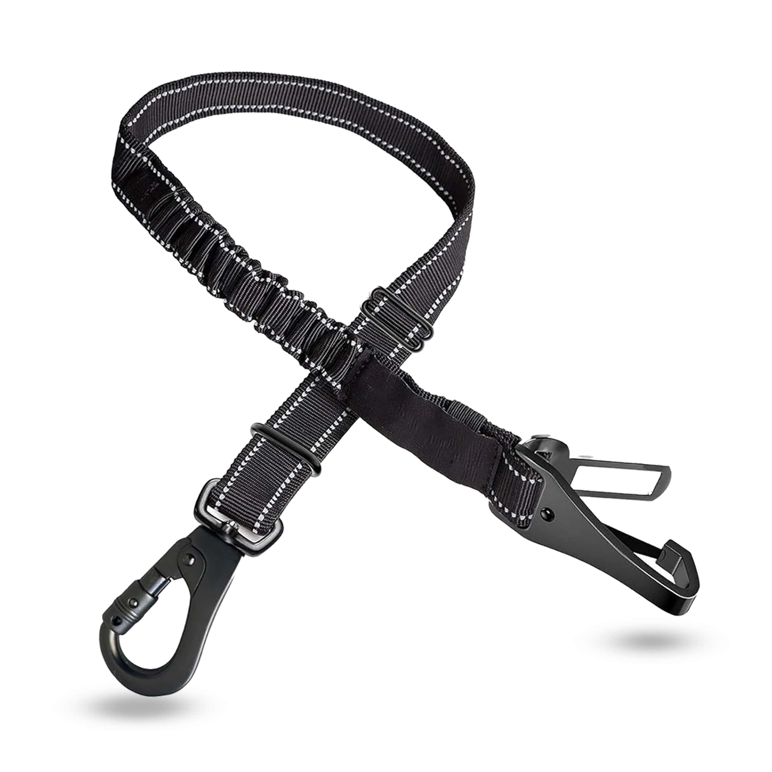 EKODE™ Dog Seatbelts for Cars, Adjustable with Anti Shock Bungee Buffer, and Solid Carabiner Clip, Best for Safety Belt Buckle ISOFIX and LATCH