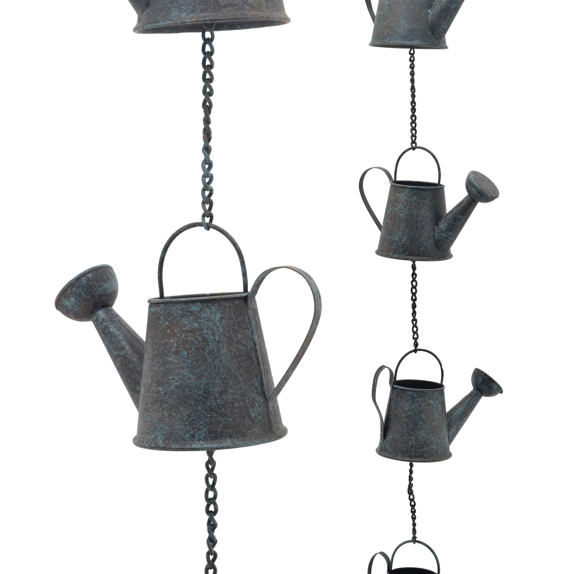 Arcadia Garden Products RC03 Rain Chain, Antique Blue - Watering Can