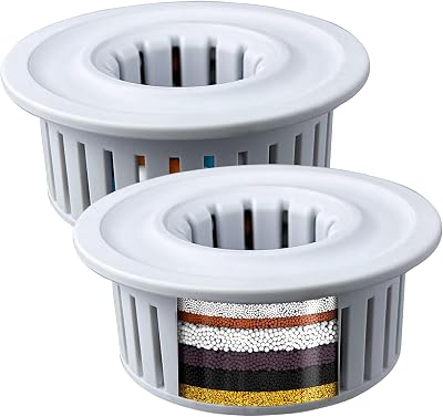 Voolan 2 Pack Shower Filter Cartridges 15-Stage Filtration KDF Calcium Sulfite