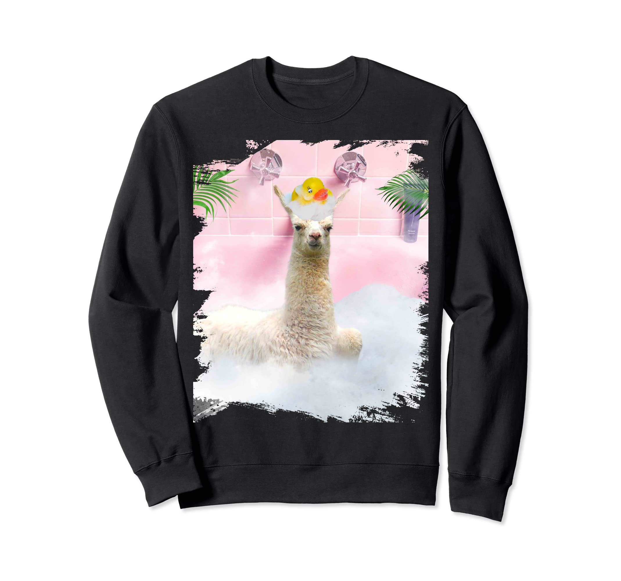 Cute Self-Care Bathing Llama Palm Bath Sweatshirt