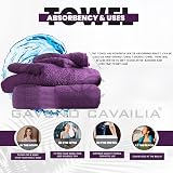GC GAVENO CAVAILIA Fade Resistant Bath Towels 700 GSM Purple 4PK view 5