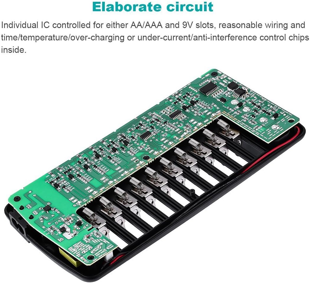 EBL 12 Bay LCD Universal Battery Charger for Rechargeable AA AAA 9V NIMH NICD Batteries: Electronics