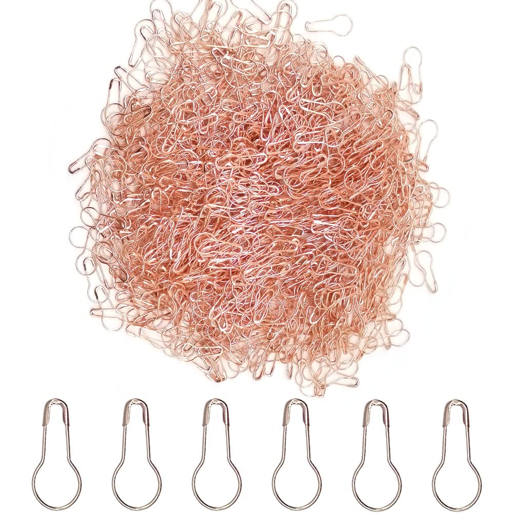 Ruidee 1000Pcs Metal Safety Pins Set: Gourd-Shaped, DIY Home Accessories, Clothing Tags (HBZ/Rose Gold)
