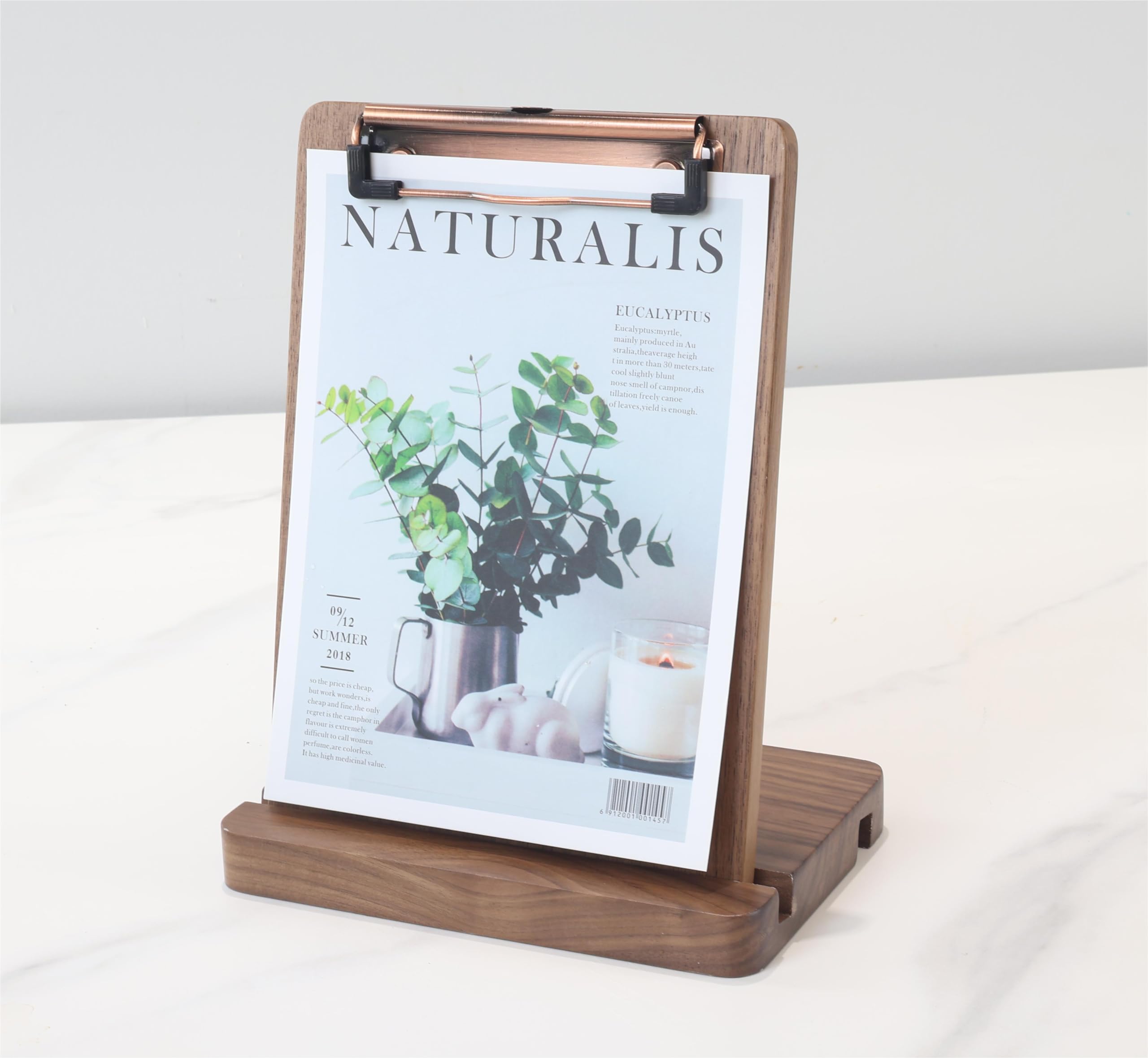 A5 Clipboard,Walnut Wood Clipboard with Adjustable Base Set & Concealed Hanging Hole,Wooden clipboard A5 Clipboards Clip Boards, Perfect as Display Stand and Receipt Holder