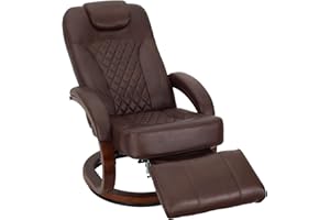 RecPro Nash 28" RV Euro Chair Recliner | Modern Design | RV Furniture | Swivel Base | Recliner Chair (1 Chair, Mahogany)