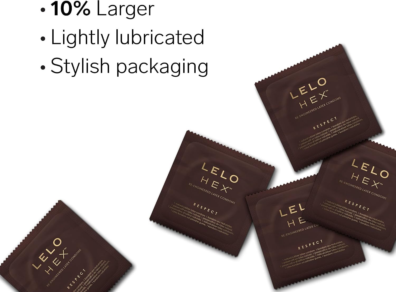 LELO HEX Respect XL, Extra Large Condoms with Increased Strength, Lubricated XL Condoms Large for Men 2.28-Inch/58mm Diameter (12 Pack) - Image 4