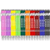 Luxeviss 30 Pcs Inspirational Pens Bulk - Motivational Ink Ballpoint Pen with Quotes Stylus Tip Nurse Gifts for School Coworkers Office Supplies Black Ink