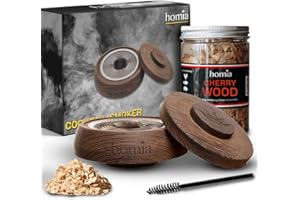 HOMIA Cocktail Smoker Kit - Premium Quality Wood - Wooden Bar Smoker for Cocktails - Old Fashioned Cocktails, Whiskey or Bourbon, Drinks - Gift for Men