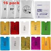 Luumxai 16 RFID Blocking Sleeves Set (10 Credit Card Holders &amp; 4 Passport Protectors) Identity Theft Protection Secure Sleeves Set.Waterproof aluminum foil slim Design easily into your Wallet