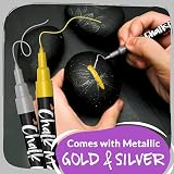 Chalkola Liquid Chalk Pens 10 Pack Gold Silver 1mm Tip Extra Fine view 6