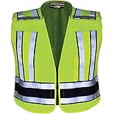 Flying Cross Hi Vis Reflective Safety Vest for Men and Women, Water Resistant, Neon High Visibility, Class 2