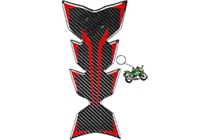REVSOSTAR 5D Real Carbon Fiber, Motorcycle Decal Vinyl Tank Protector, Tank Pad for NJ 650 ZX636 ZX600 ZX-10R ZX14 ZX1400 ZX14R ABS 1000 ZX100(RED)