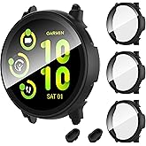 3 Pack for Garmin Vivoactive 5 Cases with 9H Tempered Glass Screen Protector Cover Touch Sensitive,Scratch Resistant,Ultra-Th