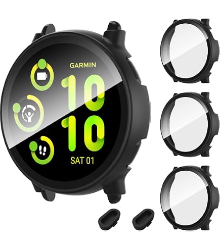 Pack 2 Fundas Protectoras Para Garmin Vivoactive 5, Carcasa De PC Con Vidrio Templado 9H, Antiarayaduras Y Antipolvo, Color Blanco