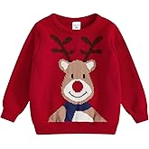 Frietlebird Toddler Baby Boy Girl Knit Sweater Christmas Outfit Deer Pullover Crewneck Sweatshirt Warm Christmas Sweater