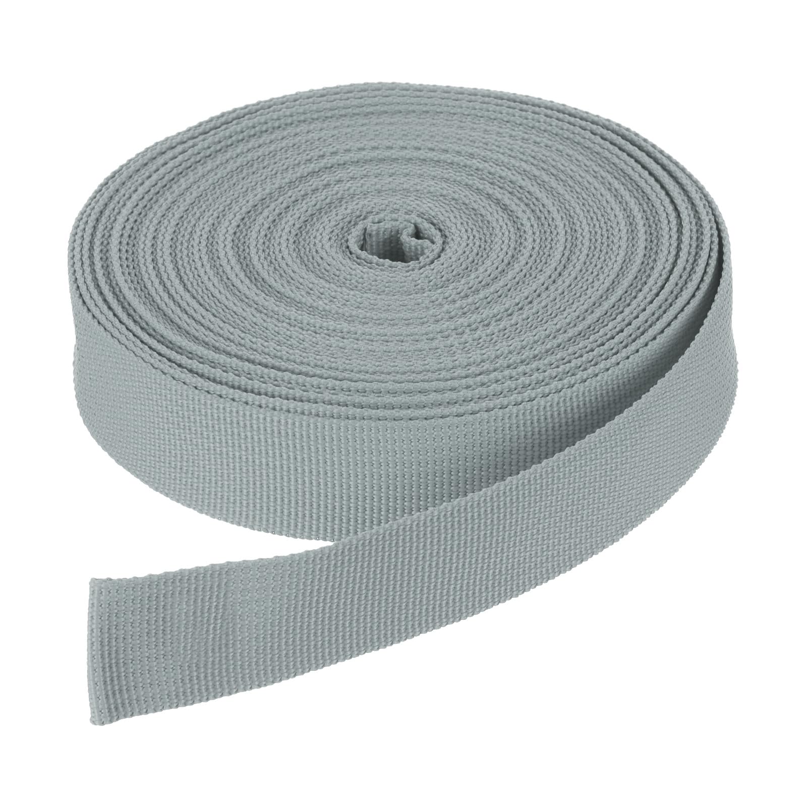DMiotech 10 Yard x 1 Inch Width Nylon Webbing Strap Poly Flat Webbing Strapping for DIY Craft Backpack Strapping, Sewing, Outdoor Gear Repair, Silver Grey