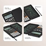 NEWYES 991ES MAX Rechargeable Scientific Calculator Writing Pad Dual Power Black view 2