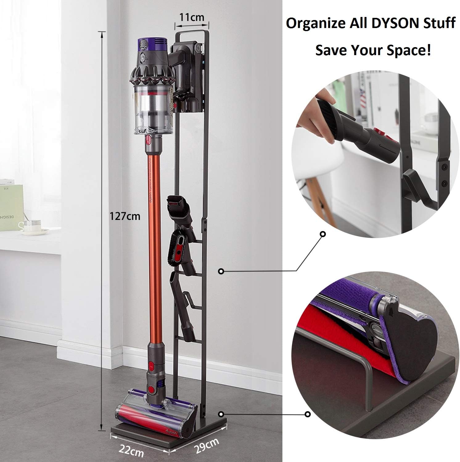 Tolhoom Storage Stand Dock Docking Station for Dyson V11 V10 V8 V7 V6 Cordless Stick Vacuum Cleaner, Stable Metal Storage Bracket Organizer Rack: Home & Kitchen