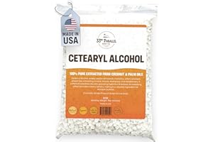 33RD PARALLEL SOAP CO. CETEARYL Alcohol (8 oz) 100% Pure Extracted from Coconut & Palm Oils. Premium Granules Cetearyl Alcohol for Lotion Making, Creams, Scrubs, Shampoos, Conditioners, Moisturizers | 8 Ounces
