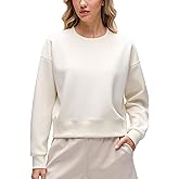 CRZ YOGA SoftAura Pullover Sweatshirt for Women - Crewneck Workout Casual Basic Fall Sweat Shirts