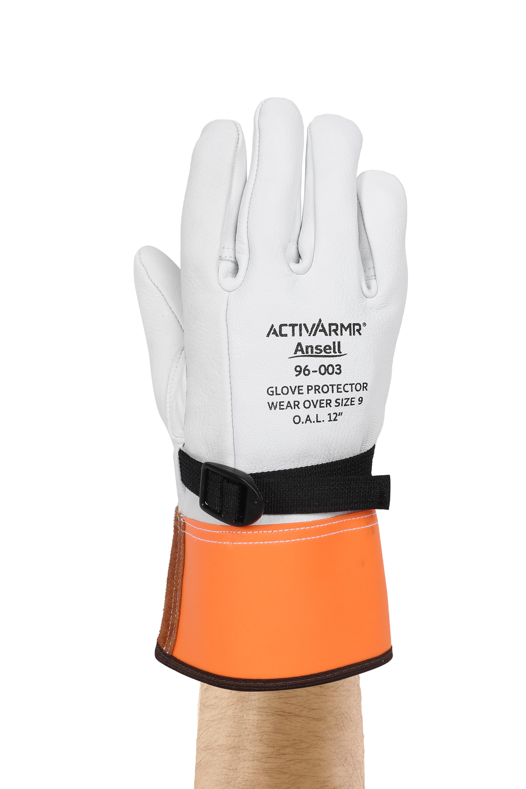 Ansell ActivArmr 96-003, Electrician Work Gloves, Electrical Protection Class 1 & 2 (7500V-17000V), Insulating Leather Gloves for Professionals, Size XL (1 Pair)