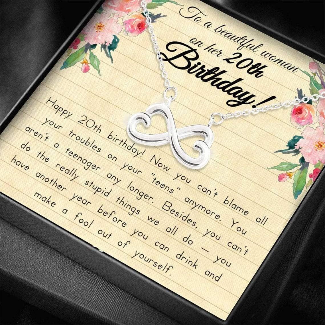 Inspirational Happy 20th Birthday Necklace, Gift for 20th Birthday, 20