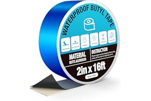 360Tronics Blue Waterproof Tape 2in x 16ft, Super Sticky Outdoor Repair Butyl Tape for Pool Cover, Metal Roof Crack Sealing, Boat, RV Awning, Leak Proof Patch