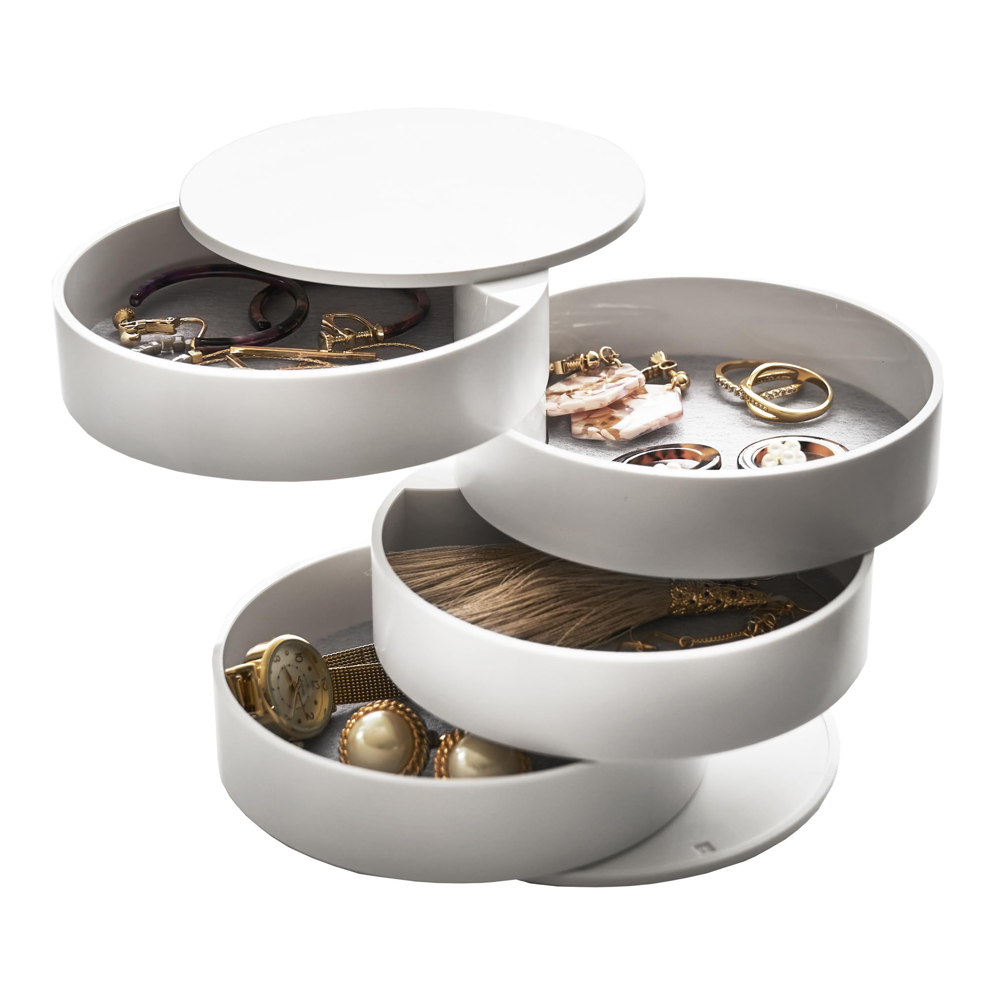 YAMAZAKI Tower Trinket Box ABS White One Size