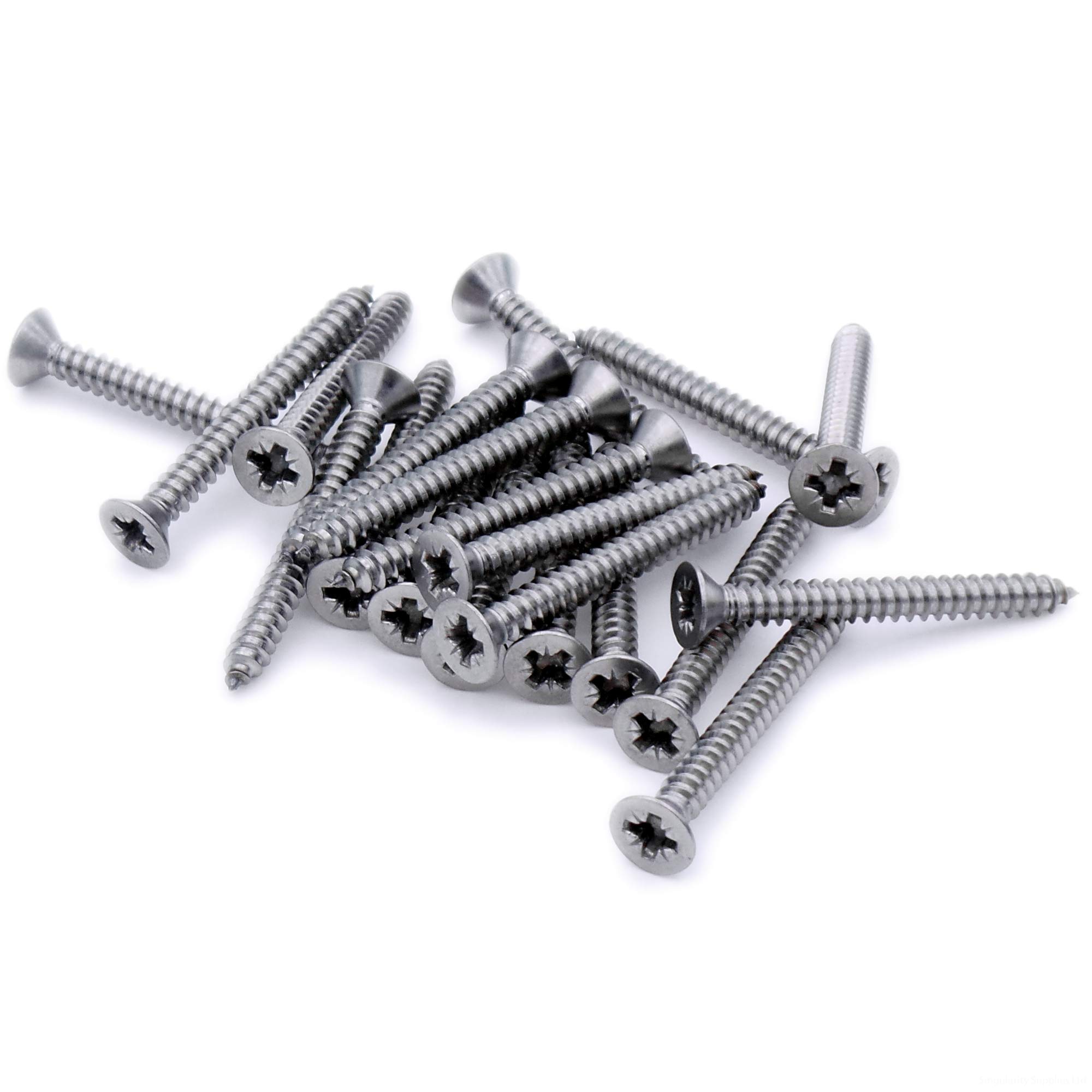 No.12 x 1 (5.5mm x 25mm) Pozi Countersunk Self-Tapping Screw - Stainless Steel (A2) (Pack of 20)