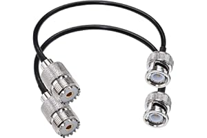 TUOLNK BNC to UHF Jumper Cable RG58 - 12in (30cm) for CB Radio PL259 to BNC Pigtail Coaxial Cable 2 Pack