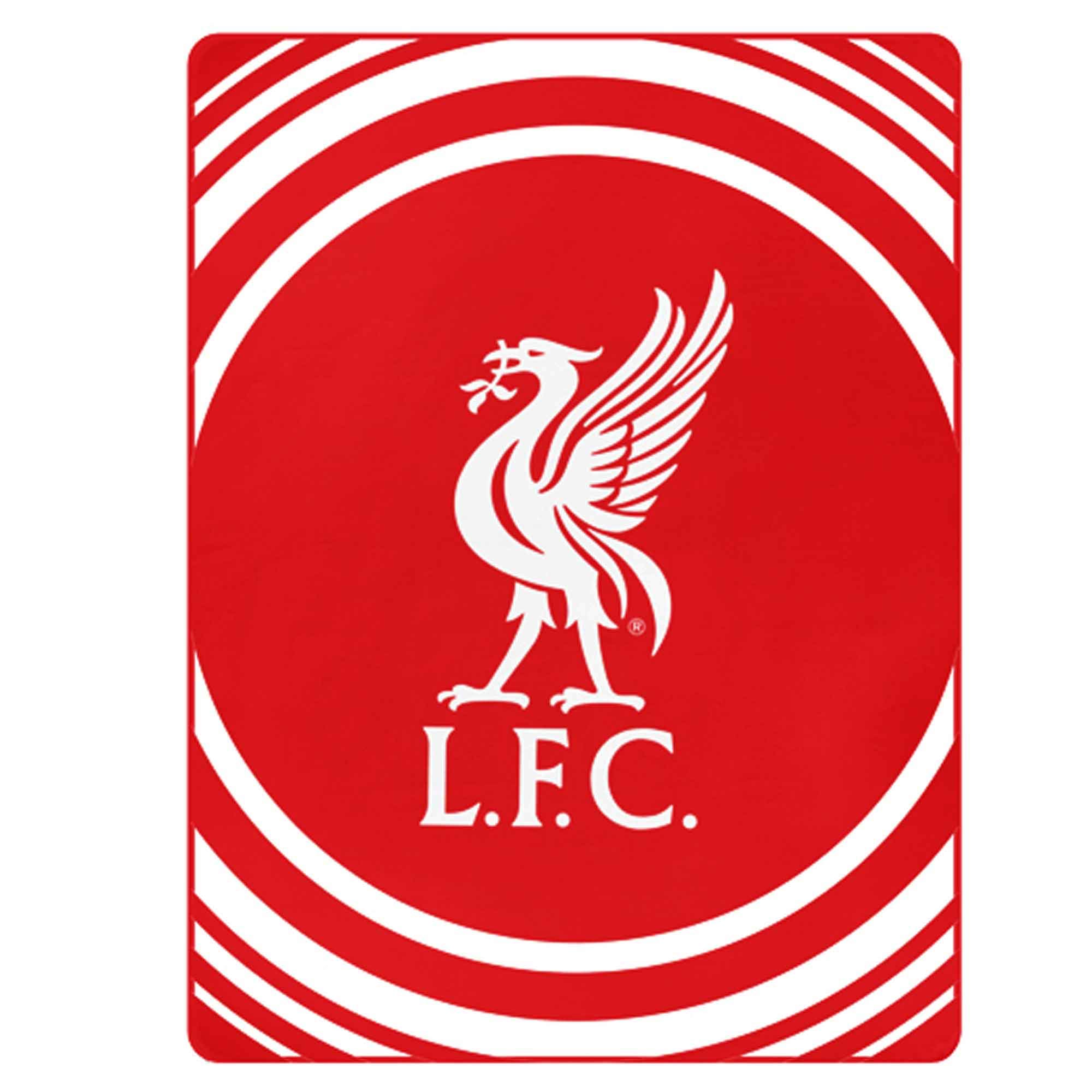 L.F.C Official Liverpool Football Crest Fleece Blanket Throw for the Home or Car (100% Polyester & 125cm x 150cm)