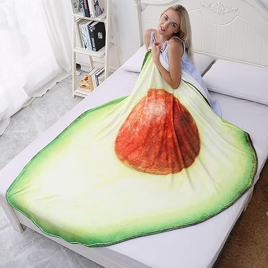CASOFU Avocado Blanket, Cute Cartoon 