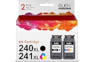 ejet Remanufactured Ink Cartridge High Capacity [Latest Version] Replacement for Canon Ink Cartridges 240 and 241 PG 240 for Pixma MG3620 TS5120 MG2120 MG3520 MX452 MX512 MX532 MX472 Printer (2 Pack)