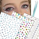 NOOEPC Self Adhesive Face Gems Stickers, Hair Gems Face Jewels Eye Jewels | Face Stickers Festival Essentials Rave Accessories Face Rhinestone Stickers Bedazzled Stickers, Eye, Makeup for Kids,Women