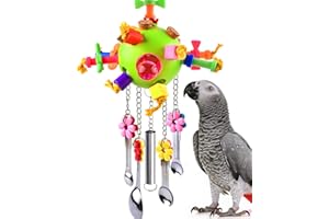 KATUMO Bird Toys, Parrot Pull Spoons Toys Wooden Corks Colored Chew Toys for African Grey Conure Caique �鶹�� Parrot Quaker 