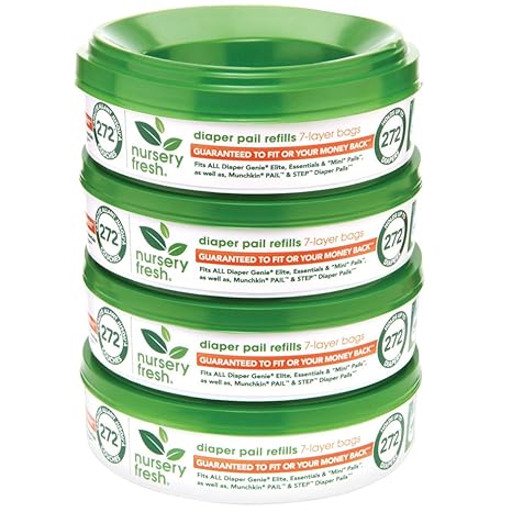 Nursery Fresh Refill for Diaper Genie, 4 Pack (272 Count)