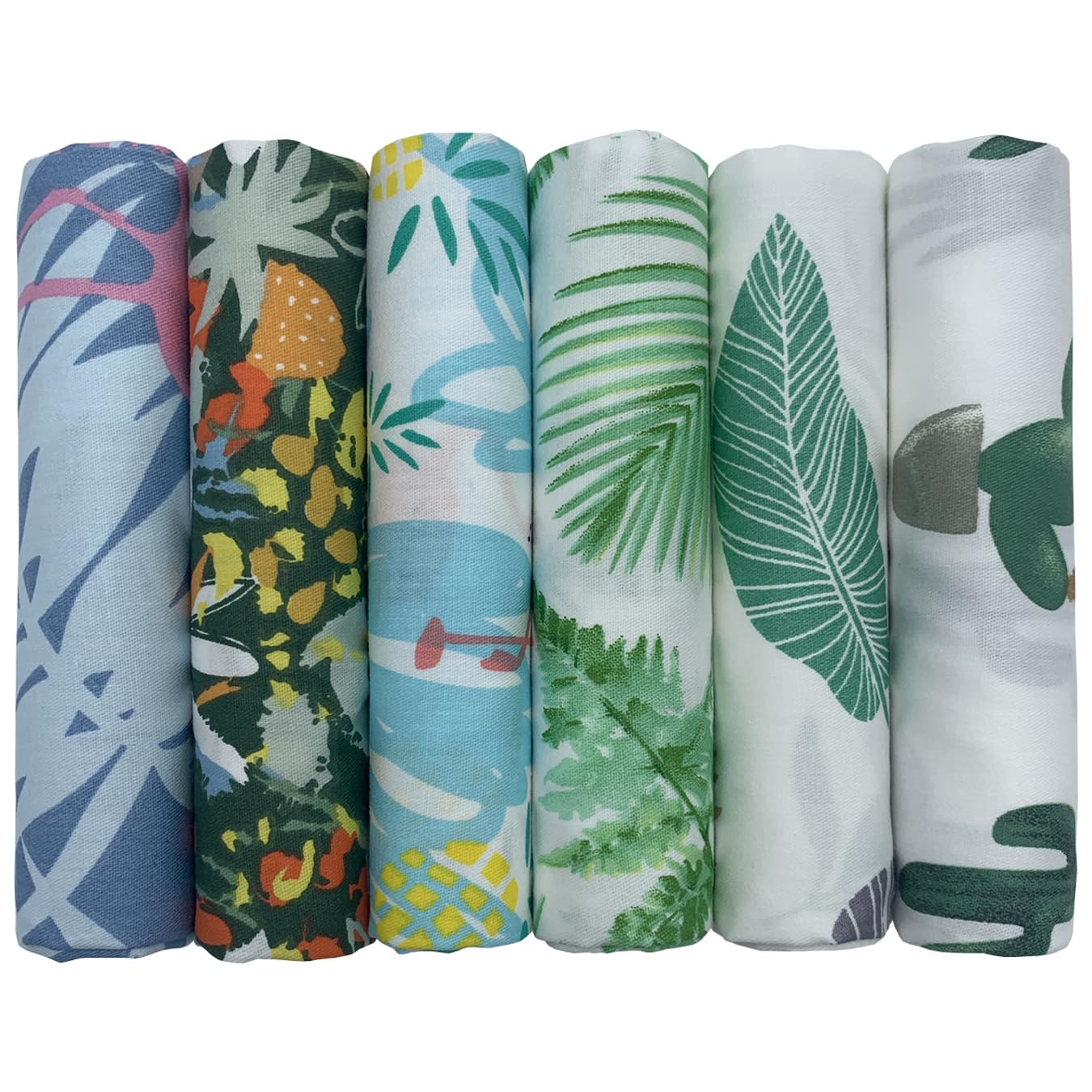 aufodara 6Pcs Cotton Fabric Bundle Squares 50x50cm, Pure Cotton Tissue, Stylish Patterns Home Cloth Bundles for Sewing Quilting Patchwork DIY Crafts (Multicolor-03)