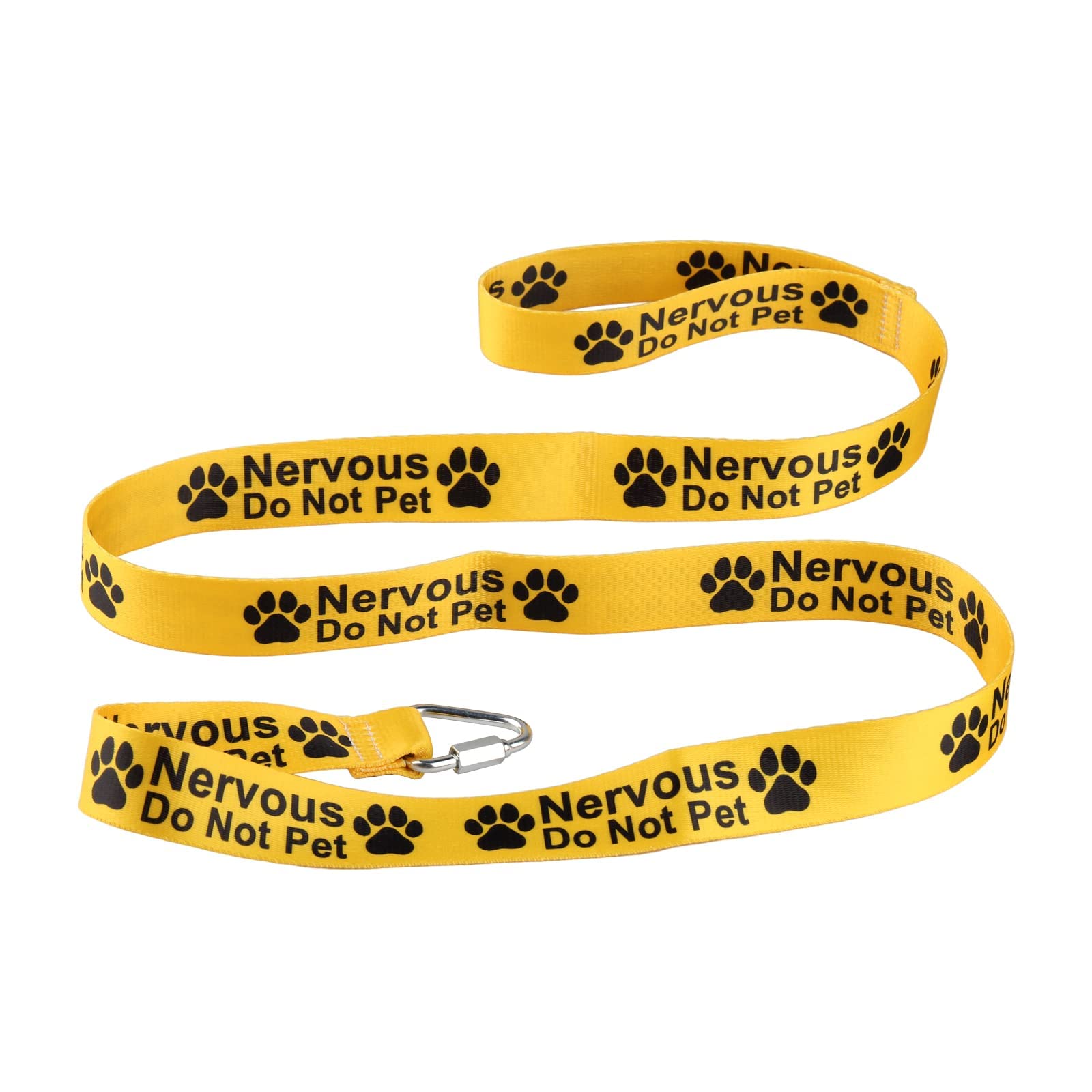 LEVLO Funny Dog Leash Nervous Do Not Pet - Cat & Dog - Yellow - 59 Inches