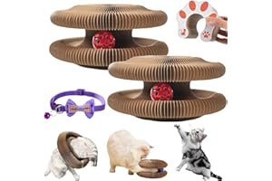 Twisty Paws Cat Toy, Upgraded Foldable Cat Scratcher Cardboard with Bell-Ball & Track Adventure, Magic Organ Cat Toys The Ult